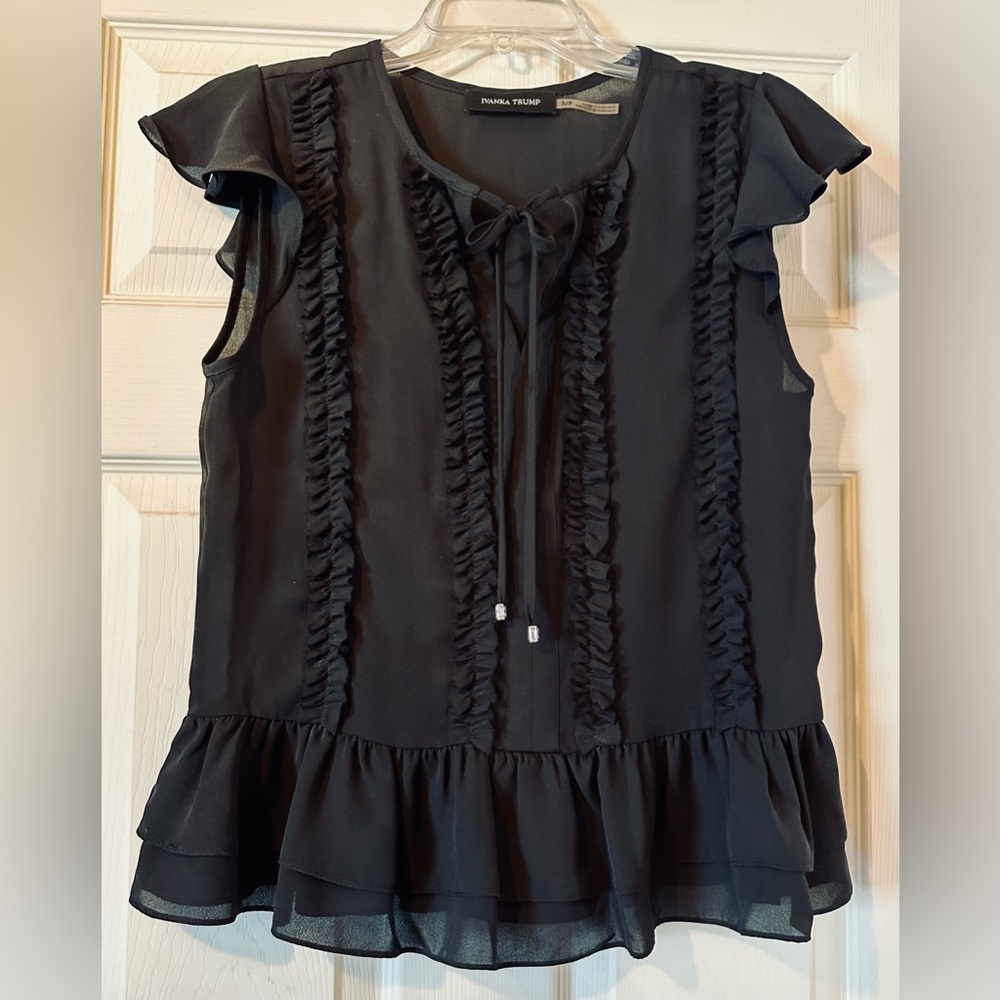 Ivanka Trump black sleeveless V-Neck Blouse